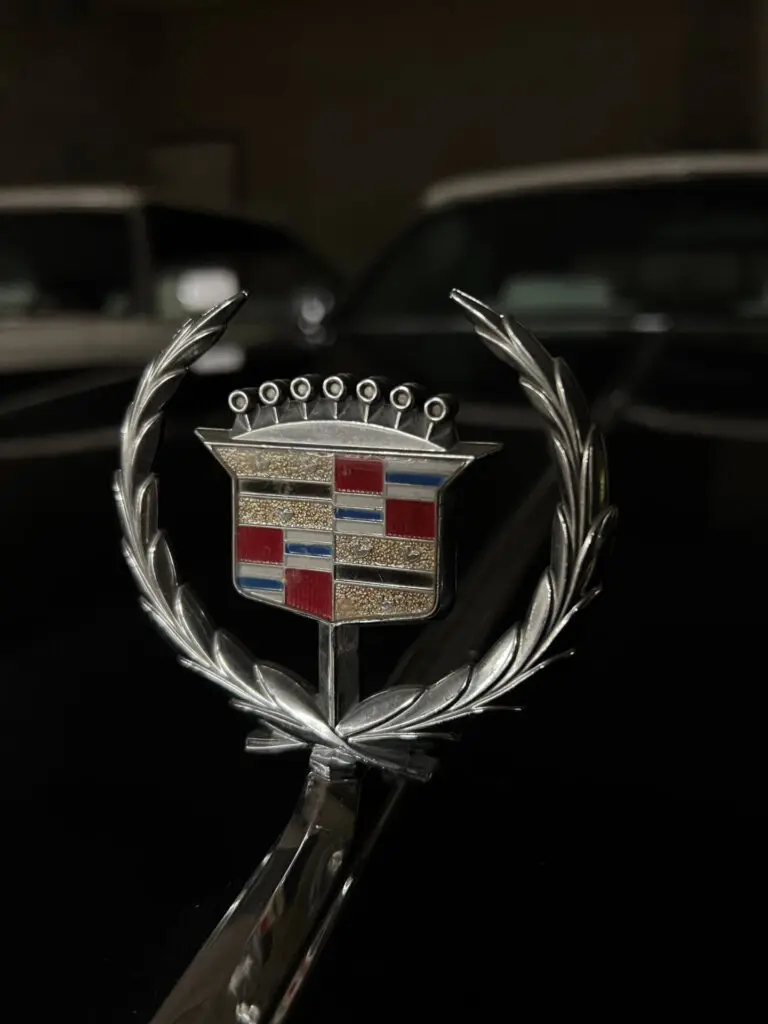 Close up of a Cadillac logo as a mascot