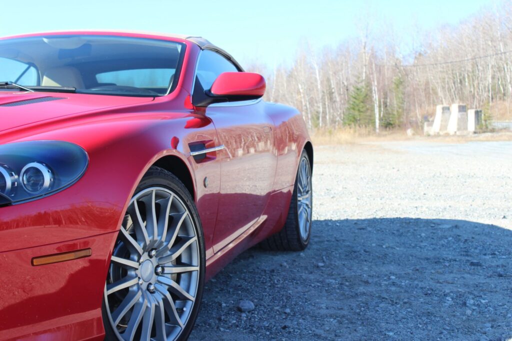 Awkward angle of the Aston Martin SB9 Volante. It looks like the car is going to hit the photographer