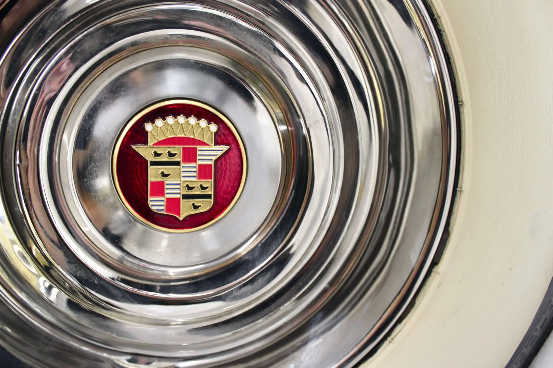 Close up of the mag of an old Cadillac.